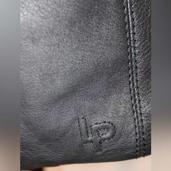 LINEA PELLE XL Black Woven Leather Bucket Bag Drawstring Gunmetal Chain Strap - Picture 15 of 15